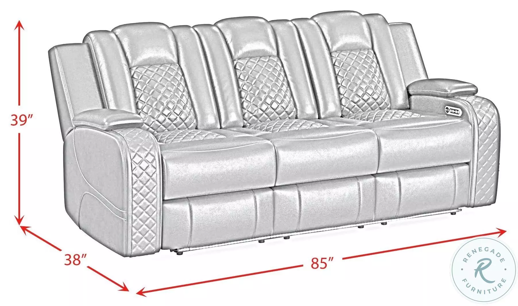 Amias Black Power Reclining Sofa