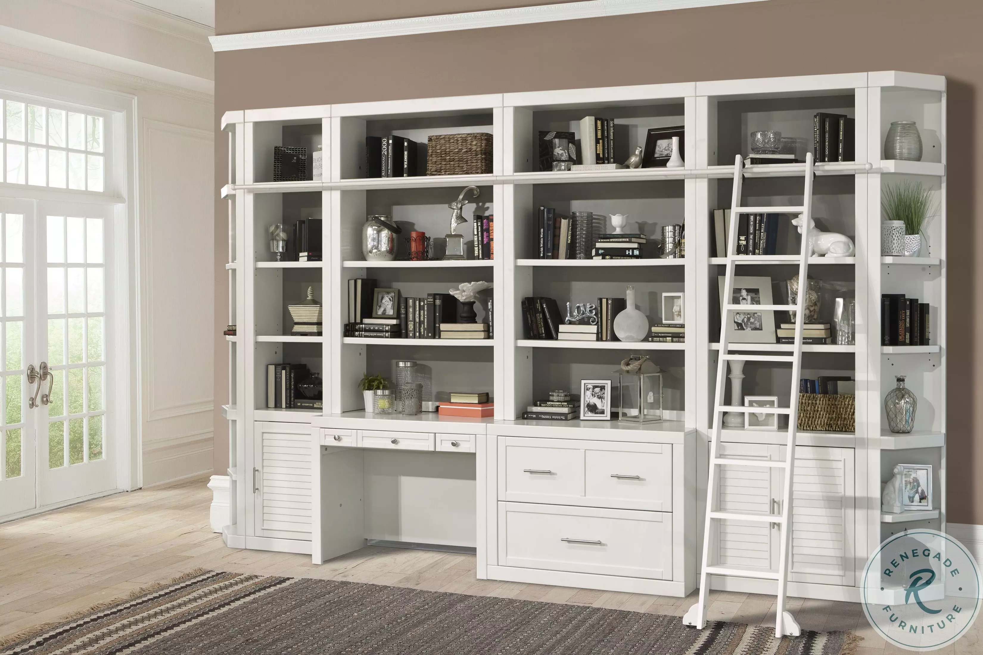 Catalina Cottage White 9 Piece Library Wall From Parker House