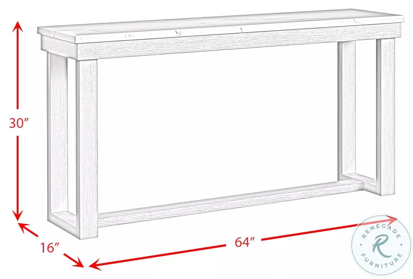 Jocelyn Brushed White Sofa Table
