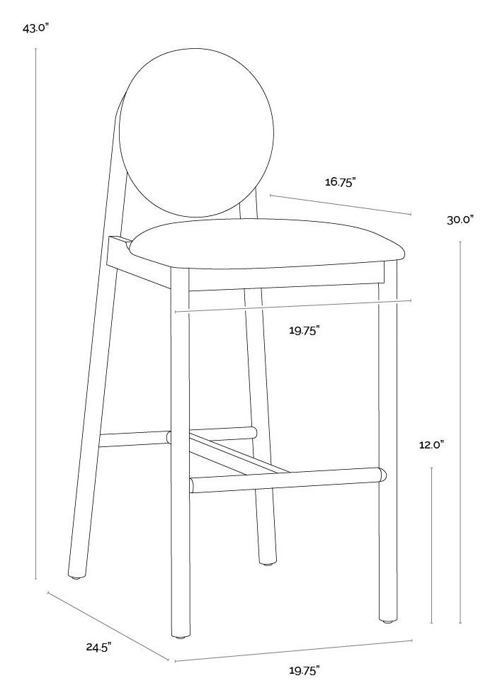 Claribel Bravo Black and Abbington Black Upholstered Bar Stool