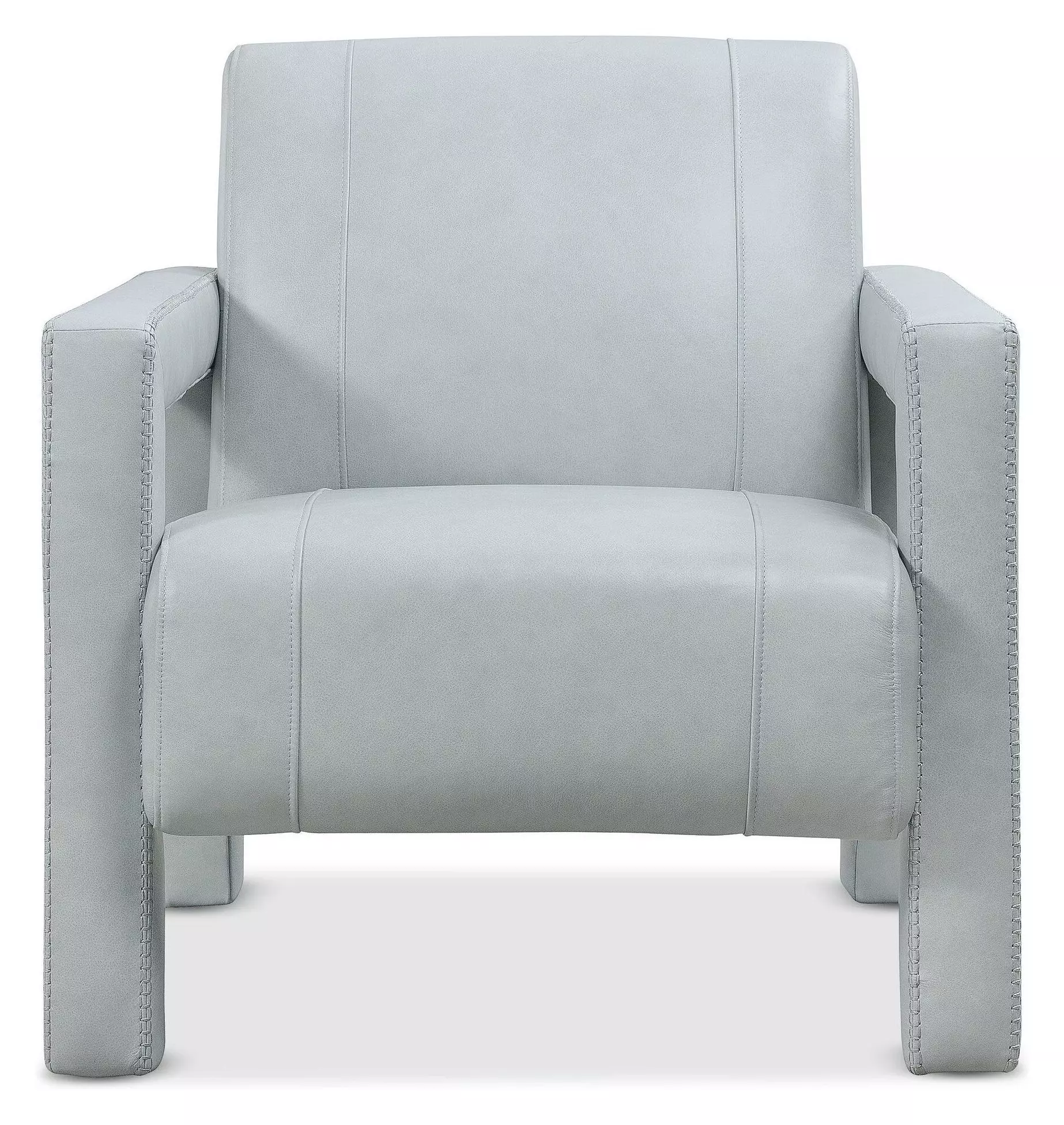 Covette Amani Arctic Blue Leather Accent Chair