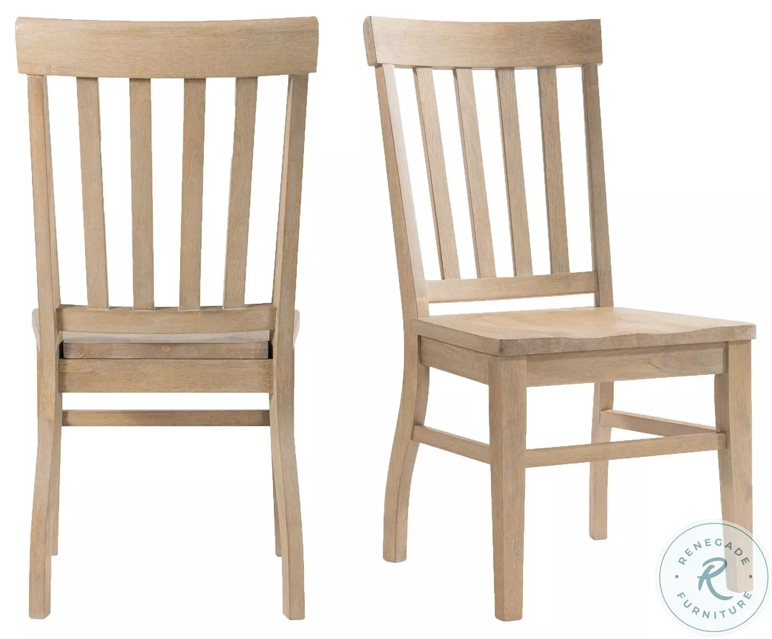 sakaiCHUMS Back with Chair 2個セット Liam Natural Slat Back Side Chair Set Of 2 From Picket House