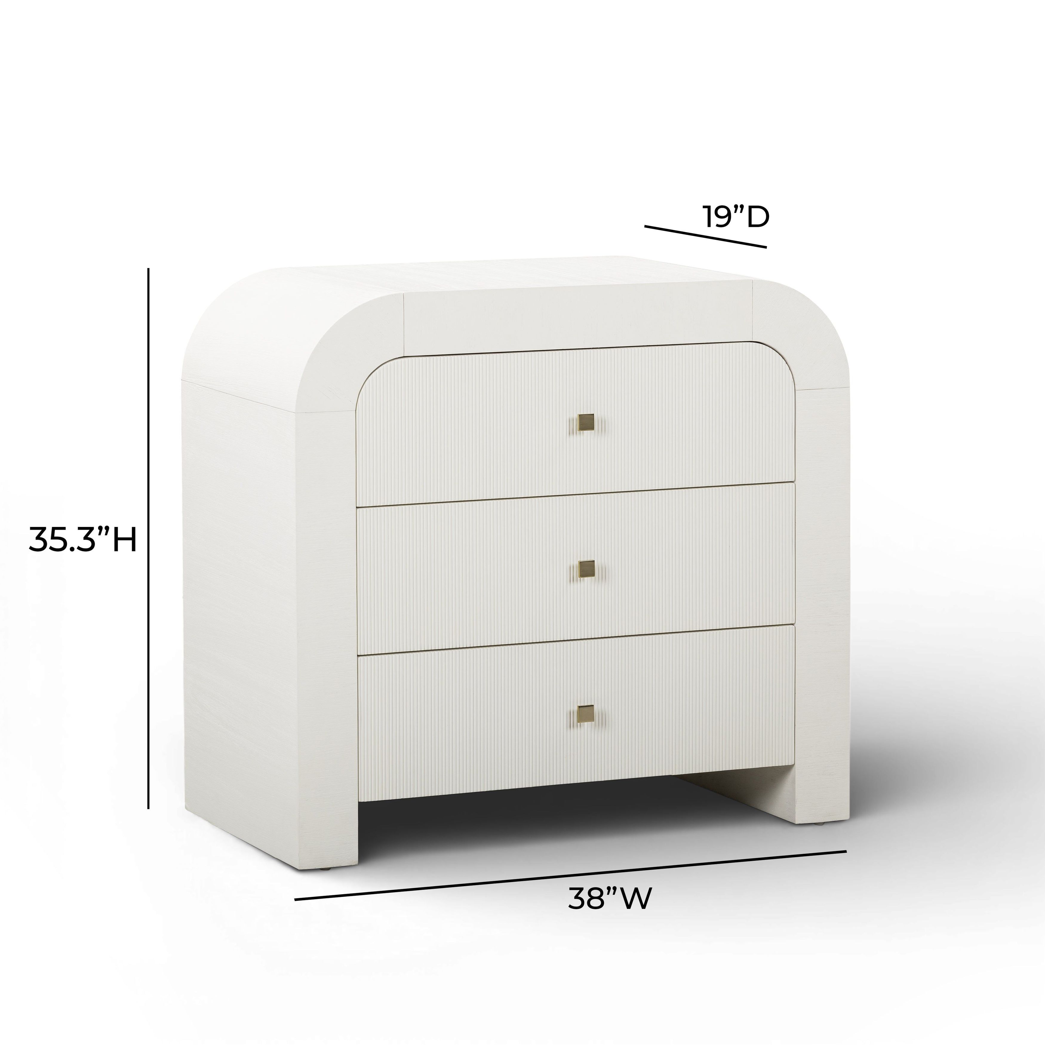 Hump White Arched 3 Drawer Chest