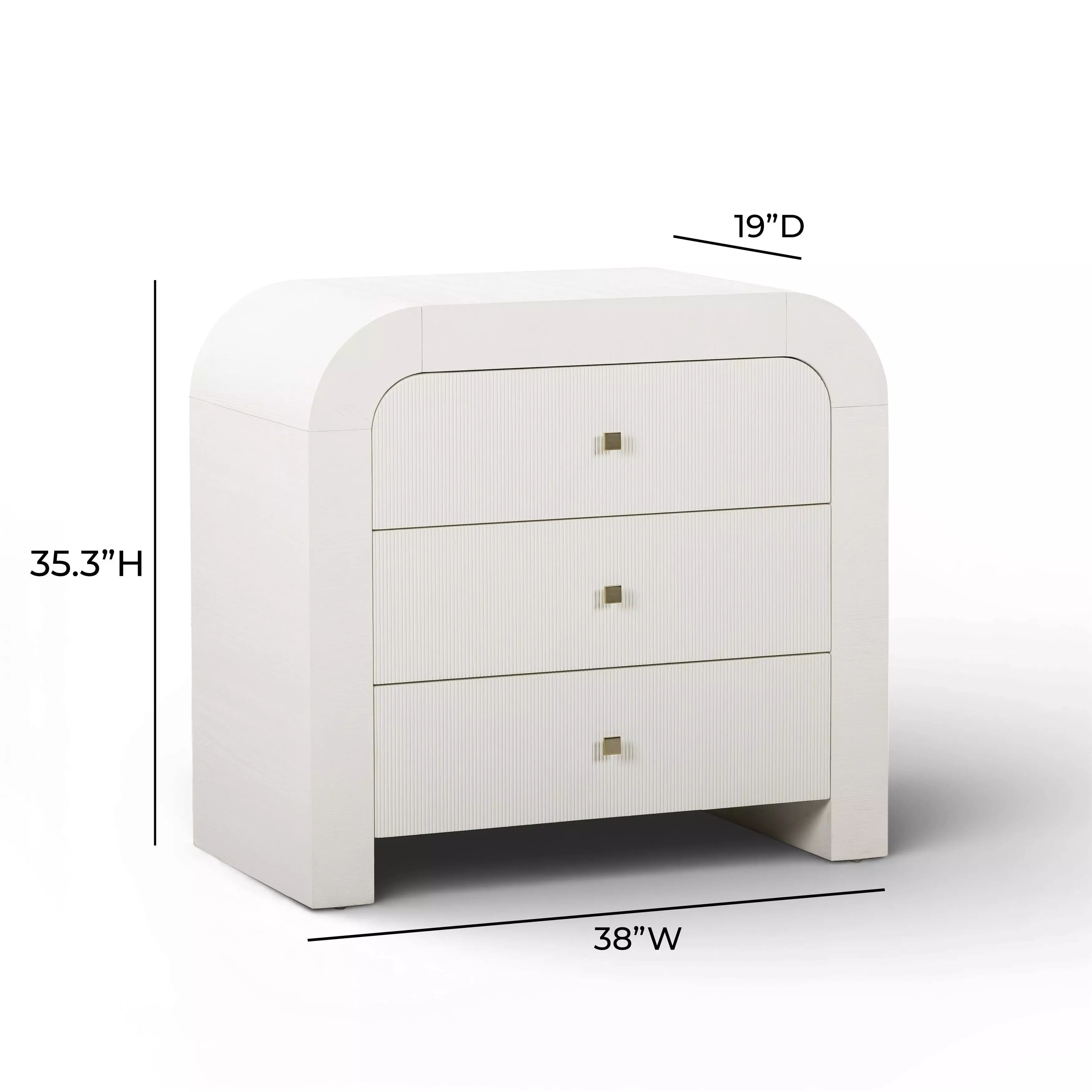 Hump White Arched 3 Drawer Chest