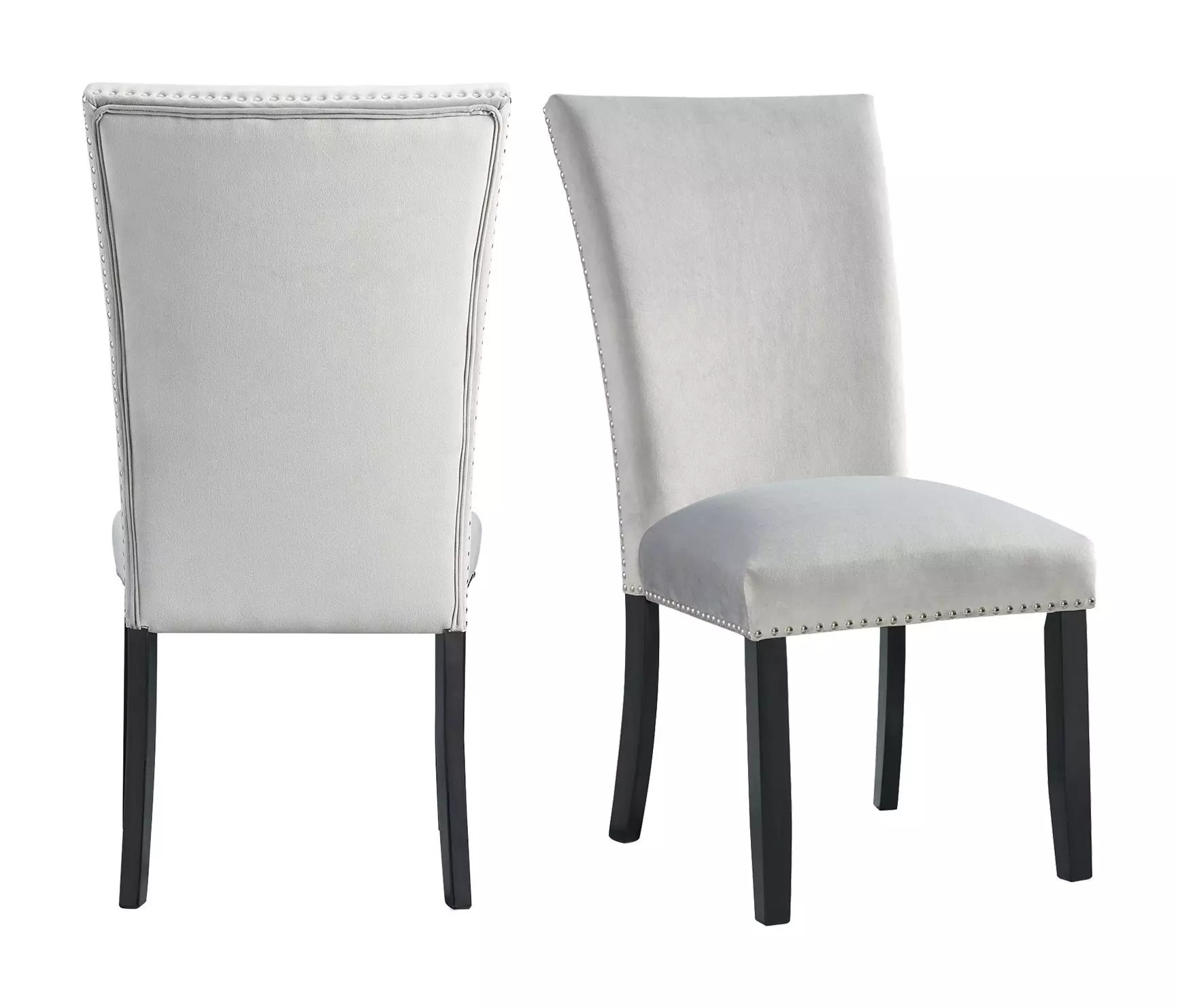 Elements Francesca Grey Velvet Side Chair Set