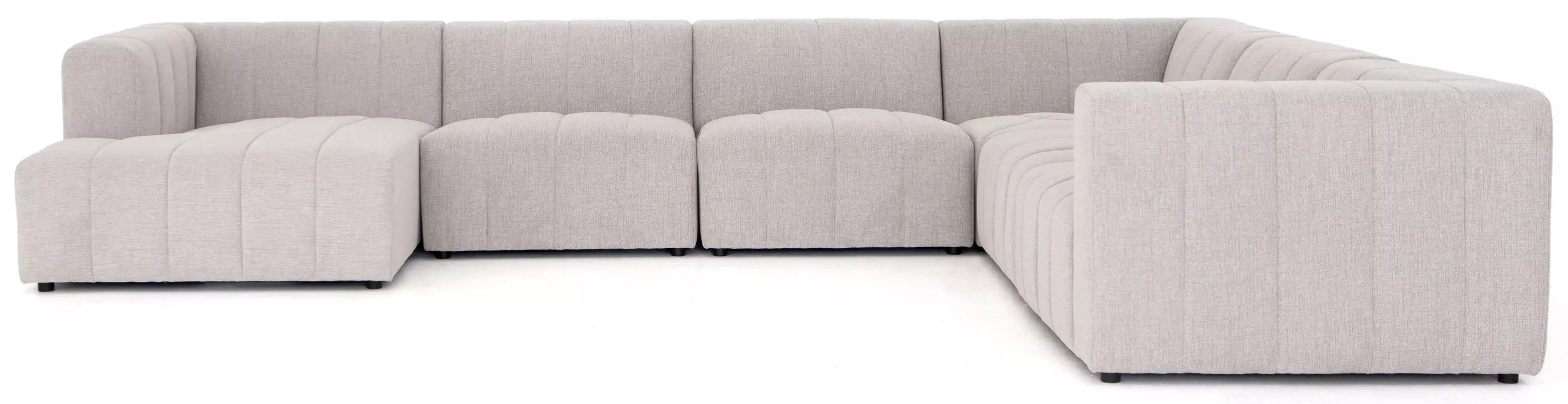 Langham Napa Sandstone Channeled 6 Piece LAF Chaise Sectional