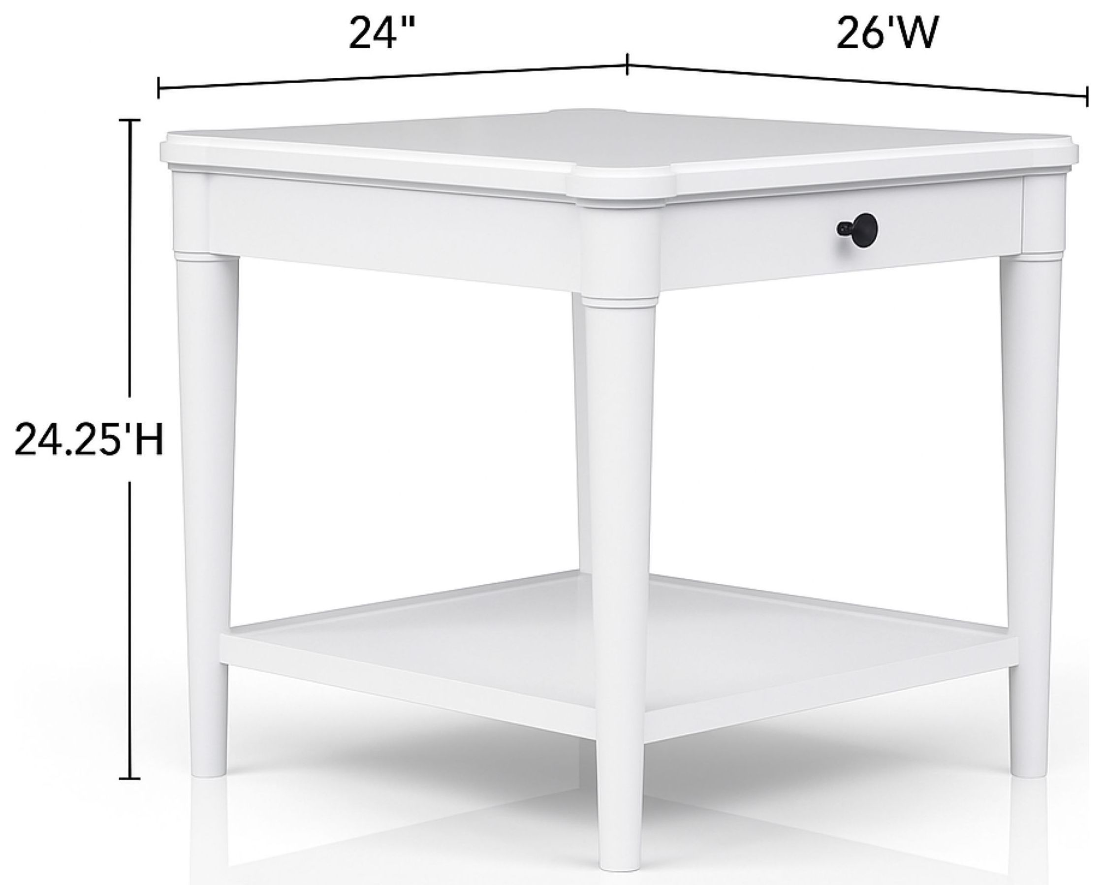Wilmington White Wood End Table