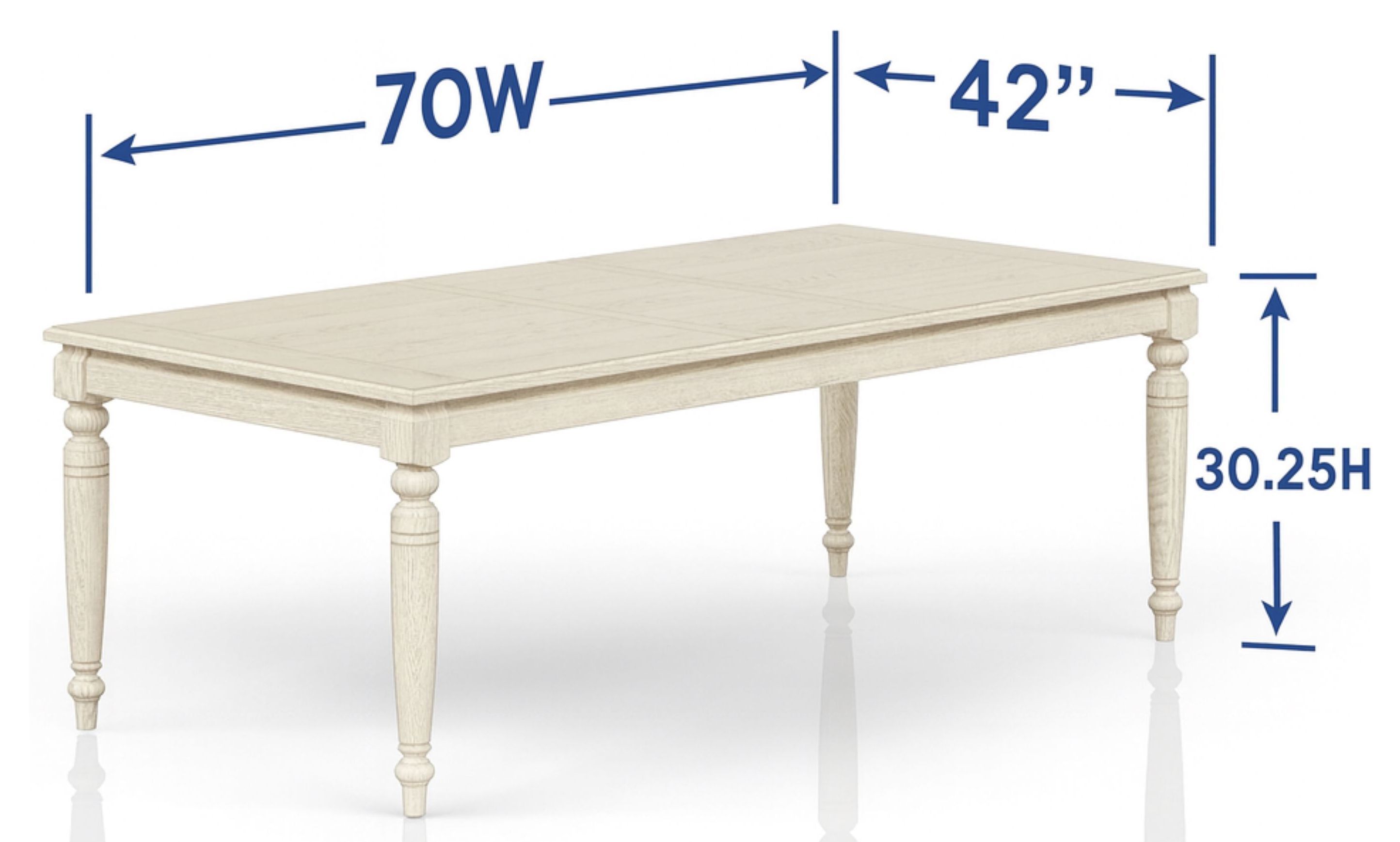 Clover Ridge Whitewash Extendable Dining Table