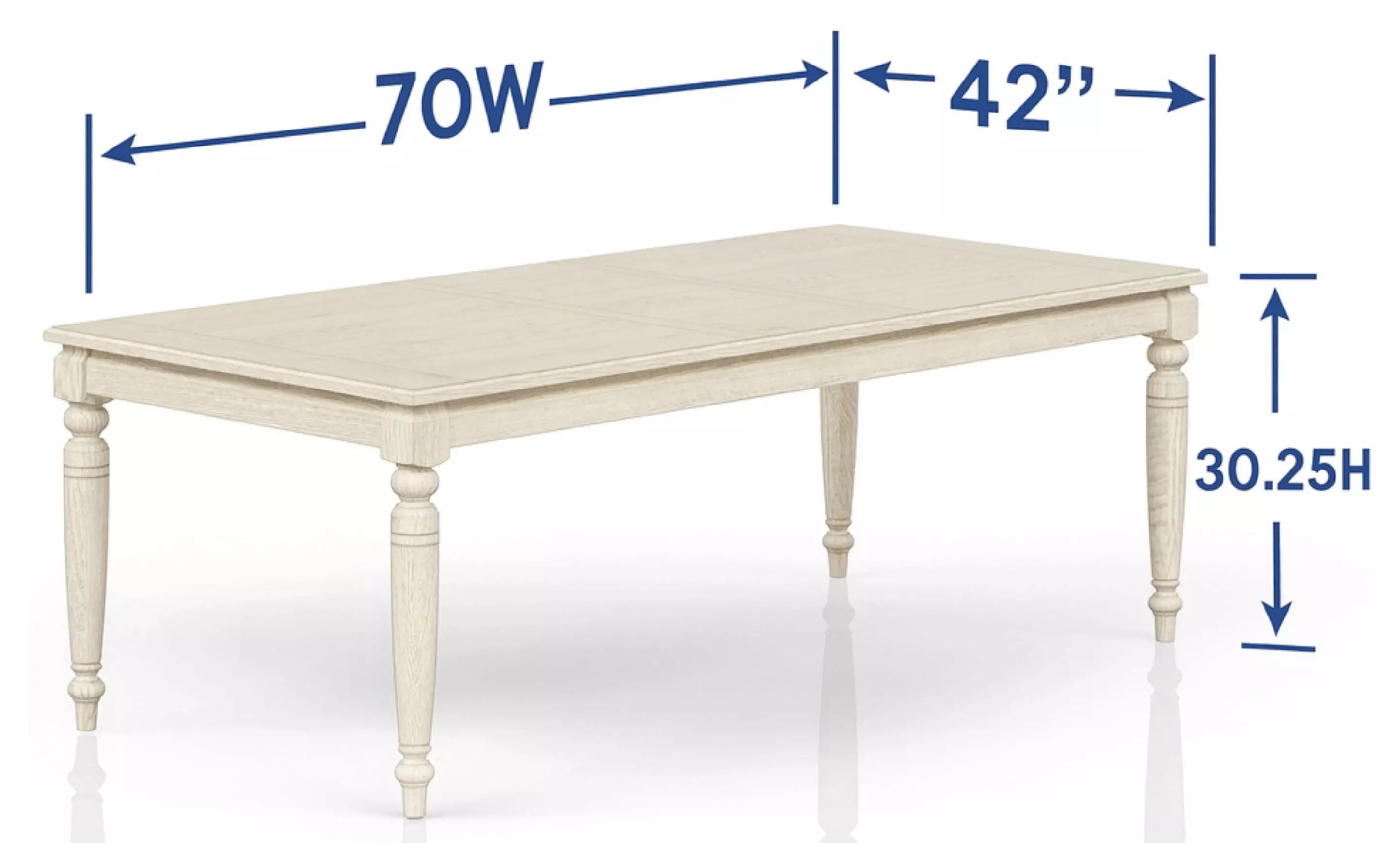 Clover Ridge Whitewash Extendable Dining Table