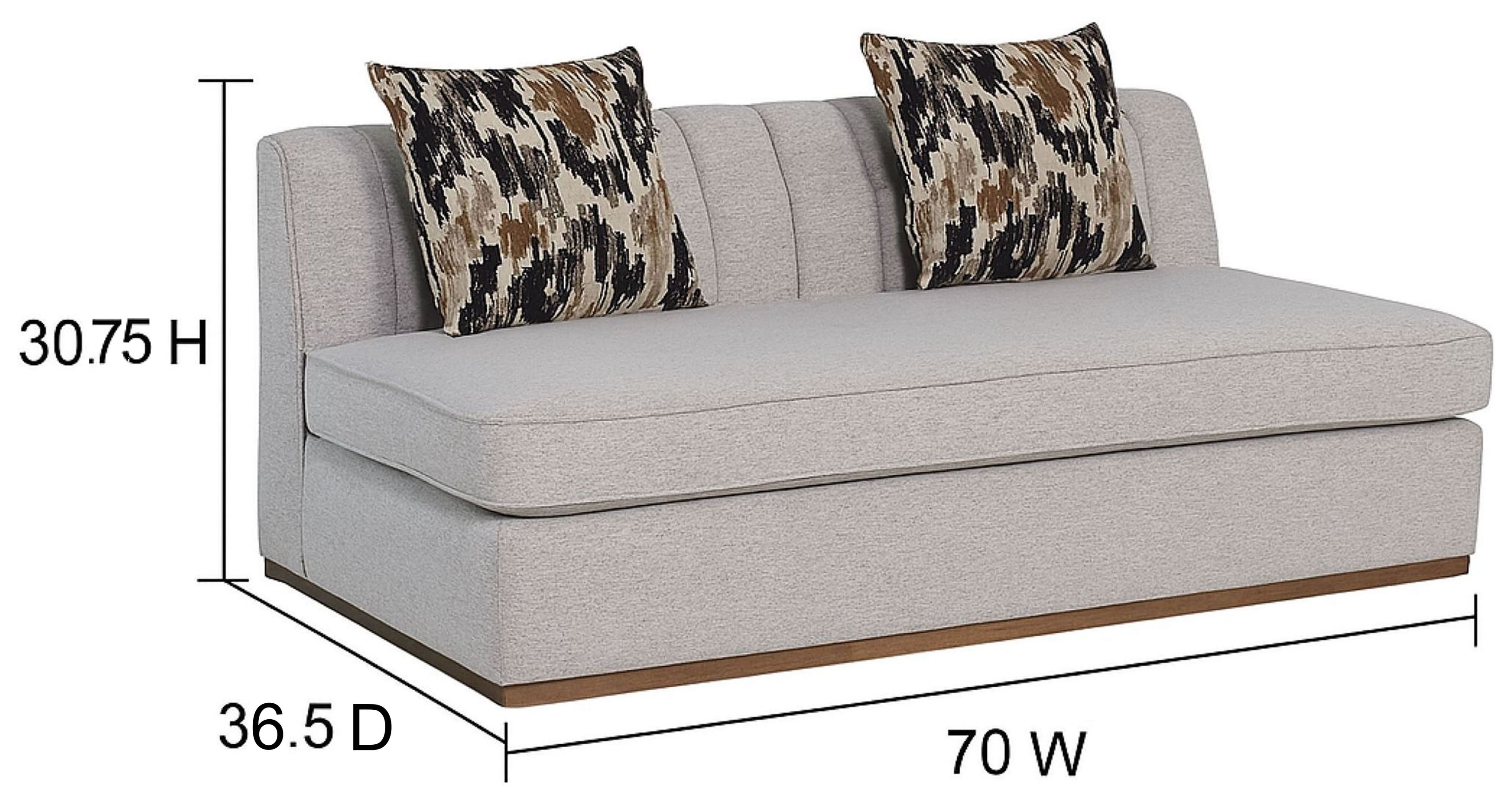 Aurora Light Gray 70" Channel Loveseat
