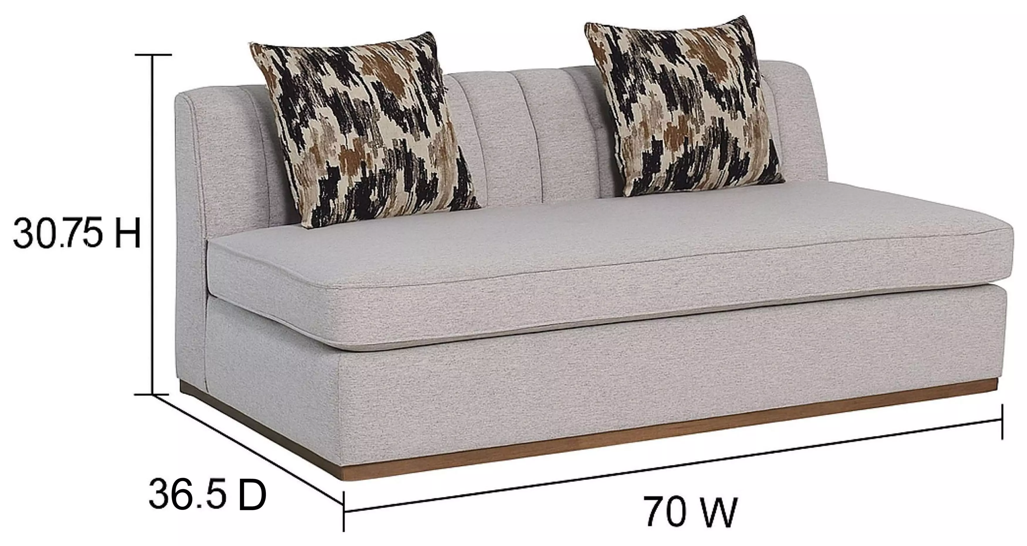 Aurora Light Gray 70" Channel Loveseat