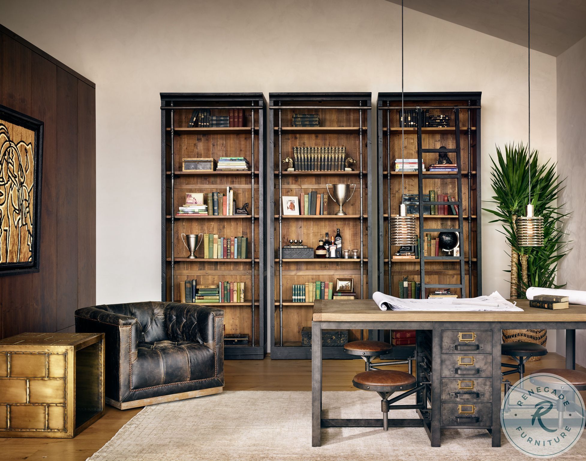 Ivy Matte Black Bookcase from Four Hands Coleman Furniture
