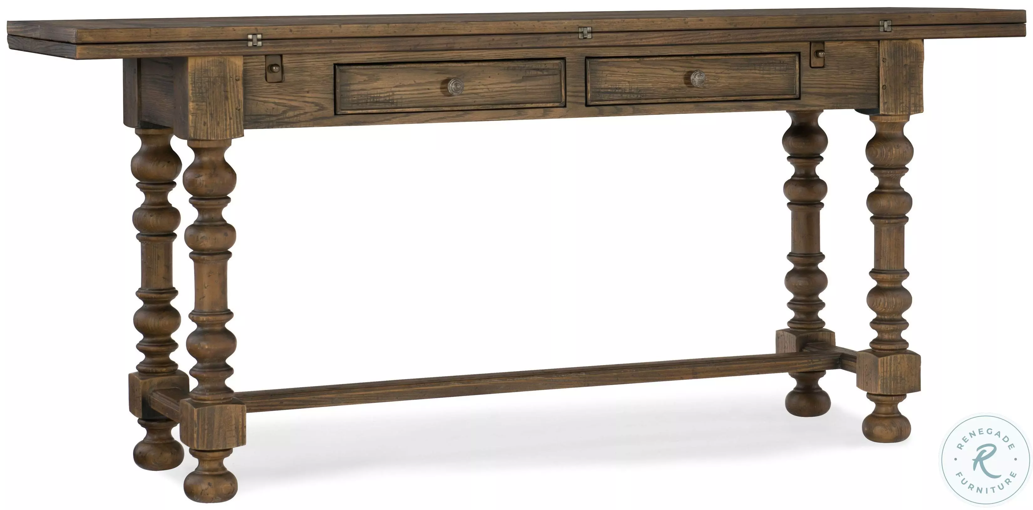 Bluewind Saddle Brown And Anthracite Black Flip Top Console Table