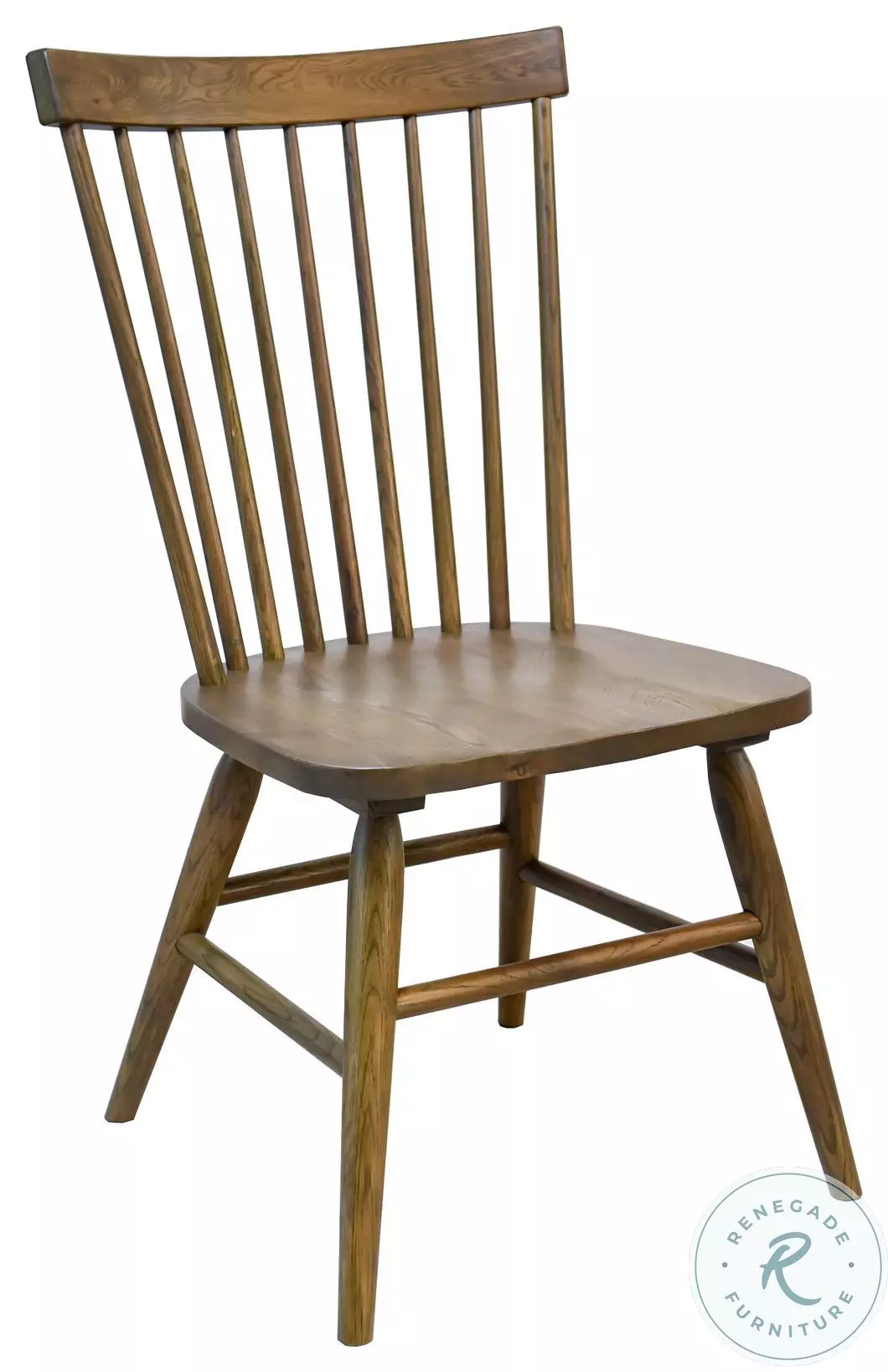 Colonial Oak Weathered Chestnut Spindle Back Side Chair Set of