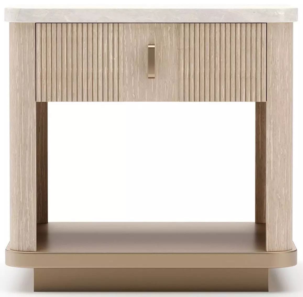 Rhythm Sun Drenched Oak and Neutral Metallic 1 Drawer End Table