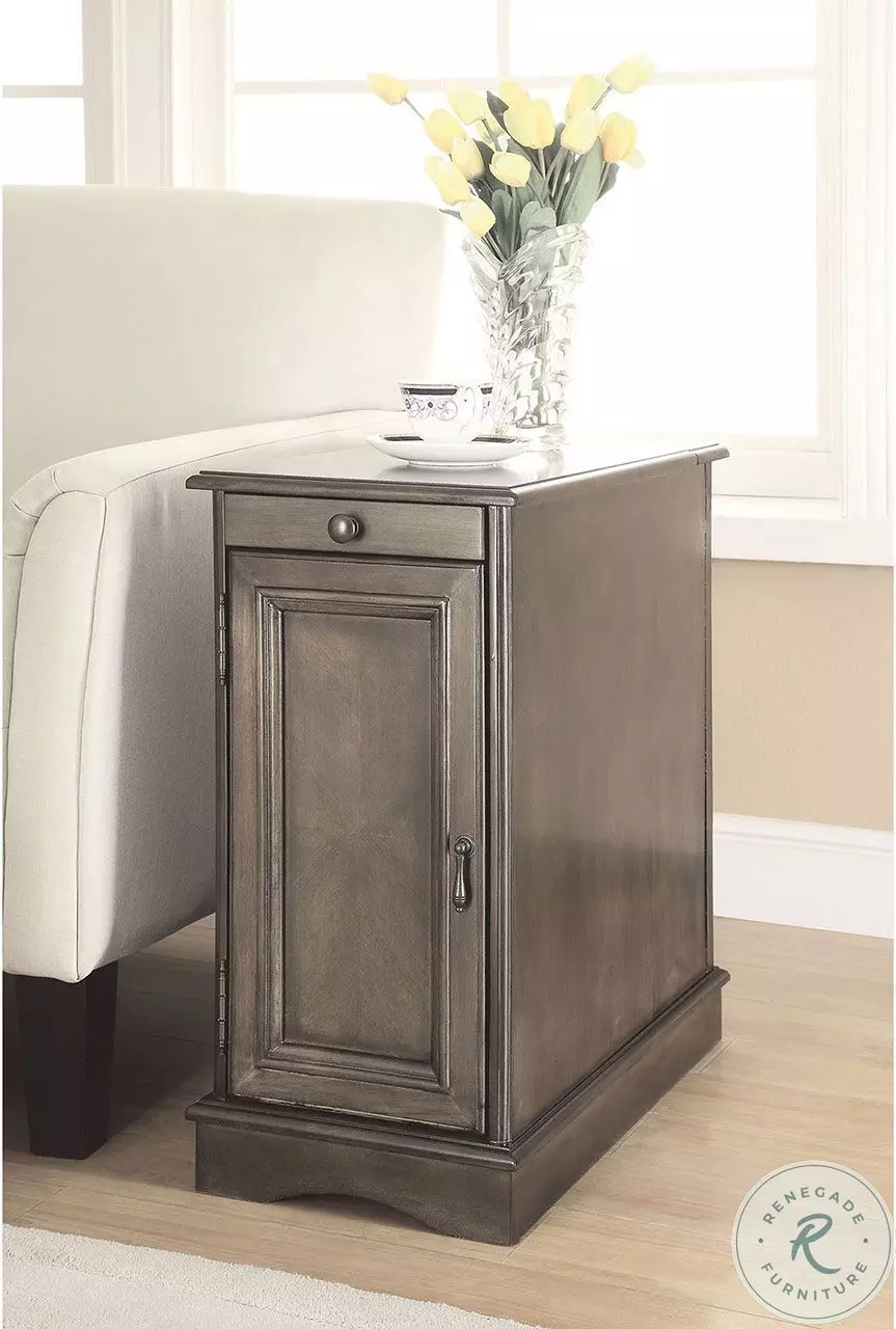 Lilith I Gray Side Table With USB From Home Gallery Stores Home