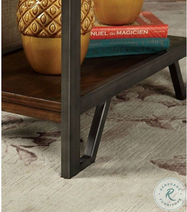 Dundalk Oak And Multi Side Table From Furniture of America Coleman