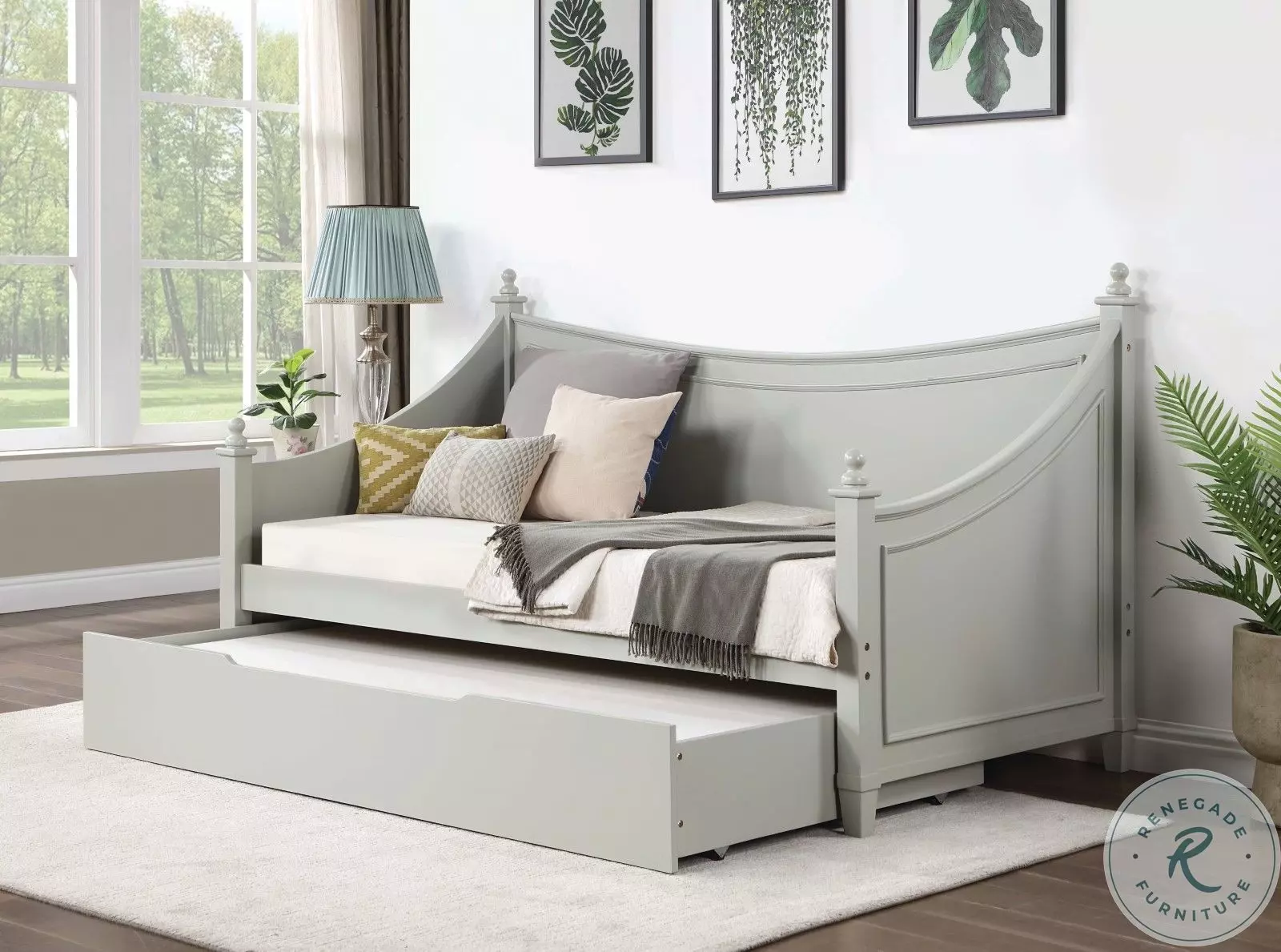 【新品タグ付】DELUXE BEDWIN コラボ sizeL グレー Lycoris Light Gray Twin Daybed with Trundle From Home Gallery
