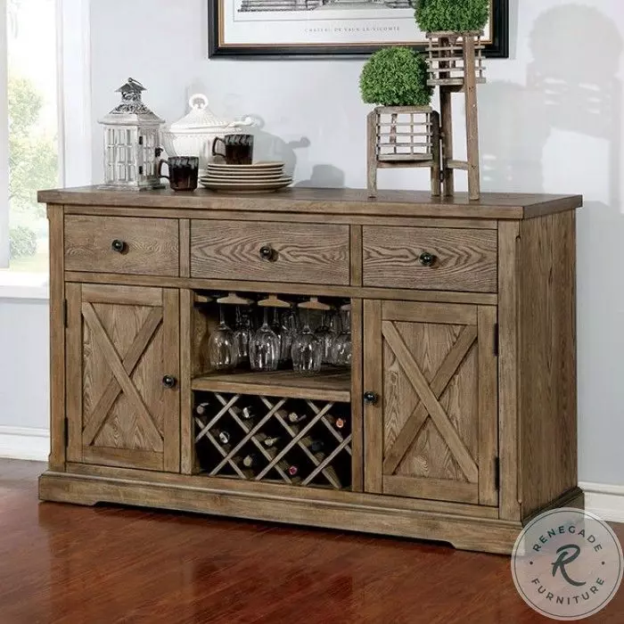 Julia Light Oak Server from Furniture of America | Coleman Furniture