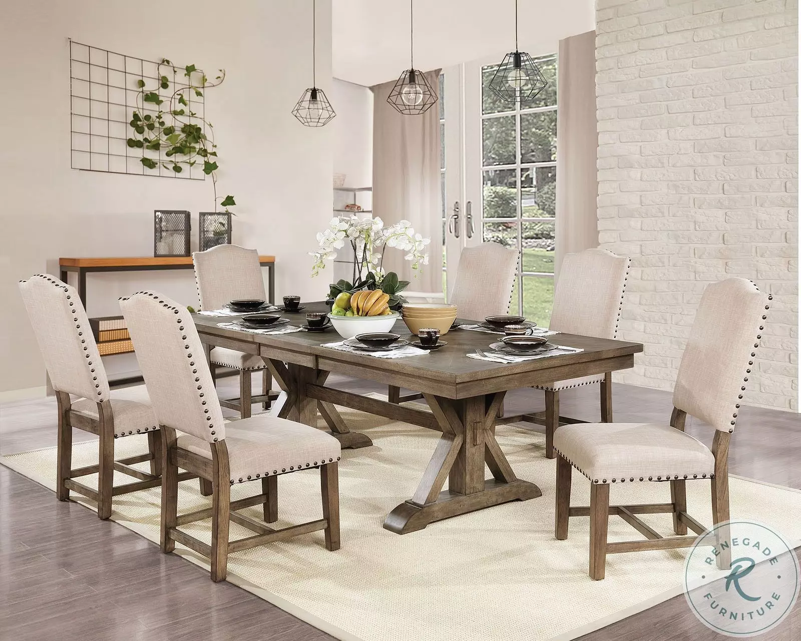 Julia Light Oak Extendable Dining Room Set from Furniture of