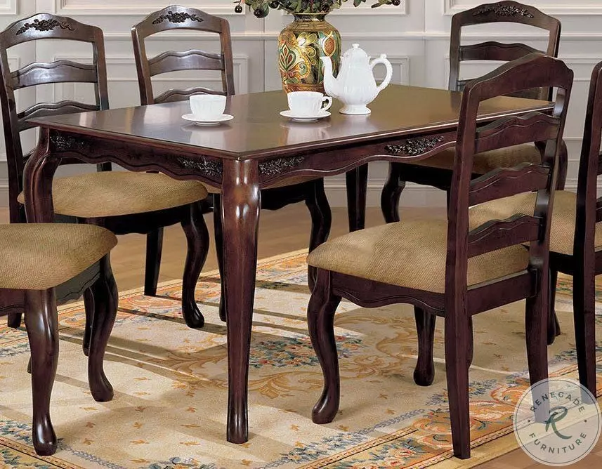 Townsville Dark Walnut 60" Rectangular Leg Dining Table From Home