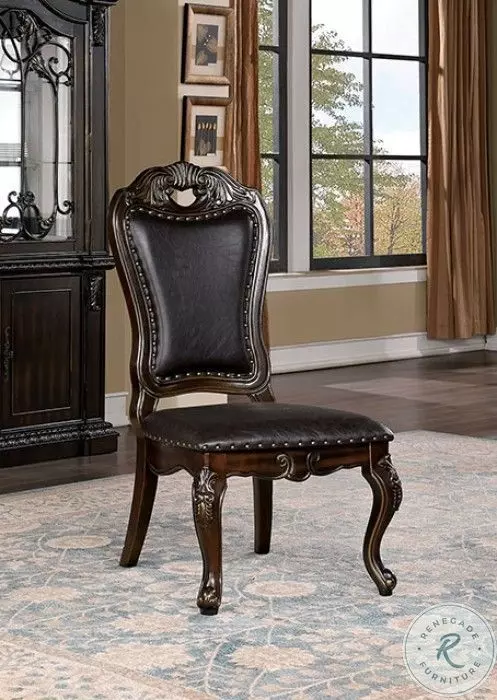 Lombardy Dark Brown Side Chair Set Of 2 From Furniture of America