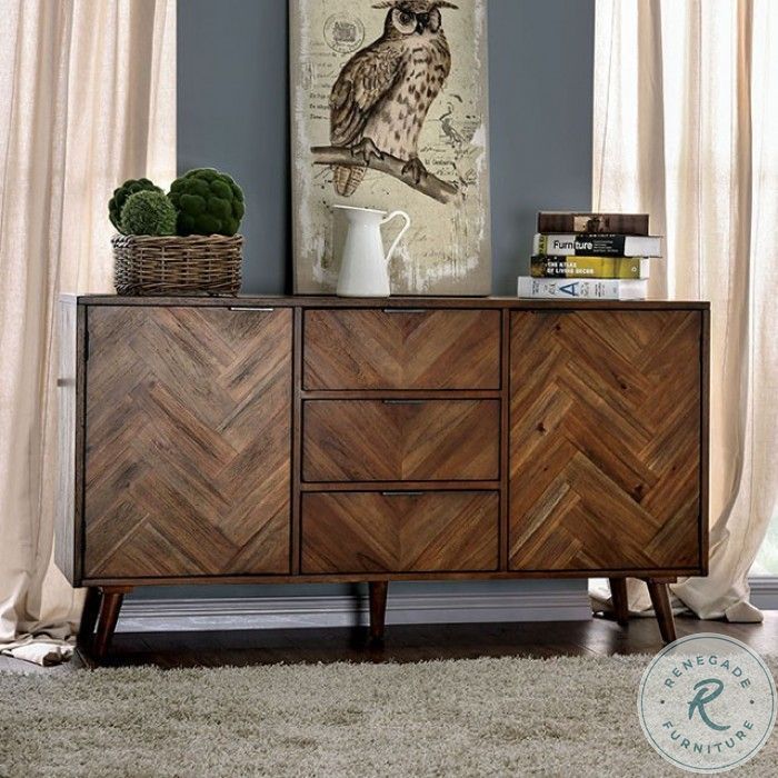 Signe Light Oak Server from Furniture of America Coleman Furniture