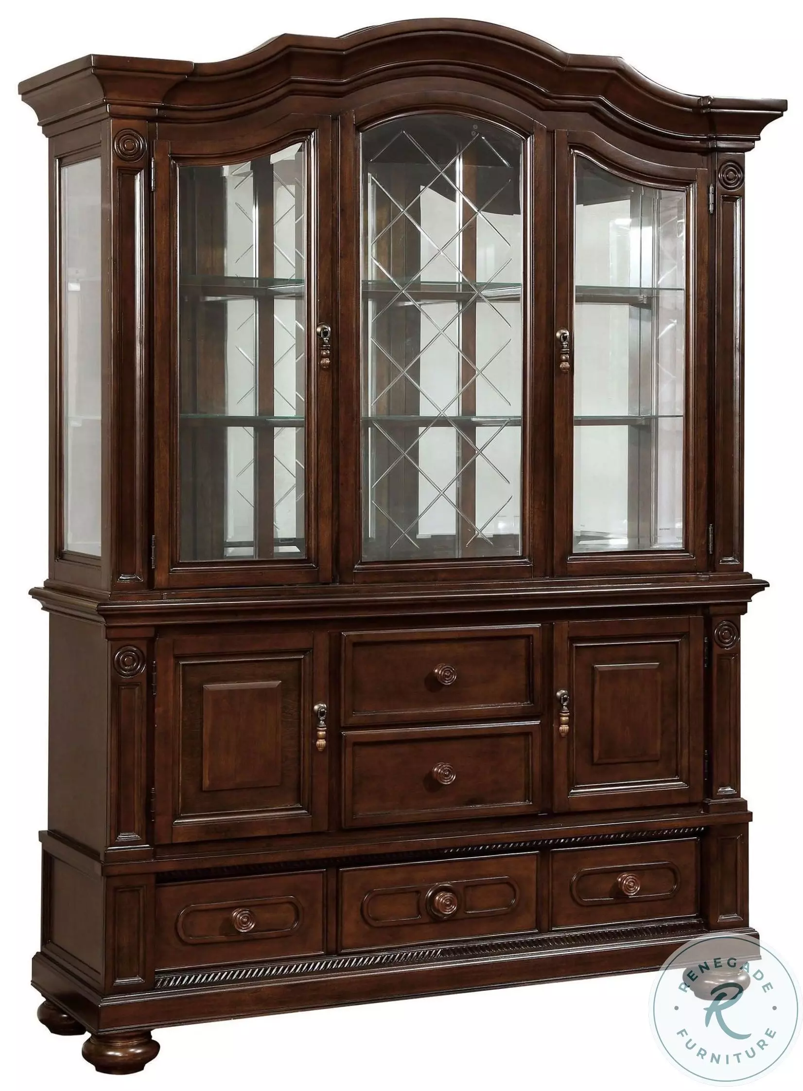 Alpena Brown Cherry Hutch And Buffet from Furniture of America
