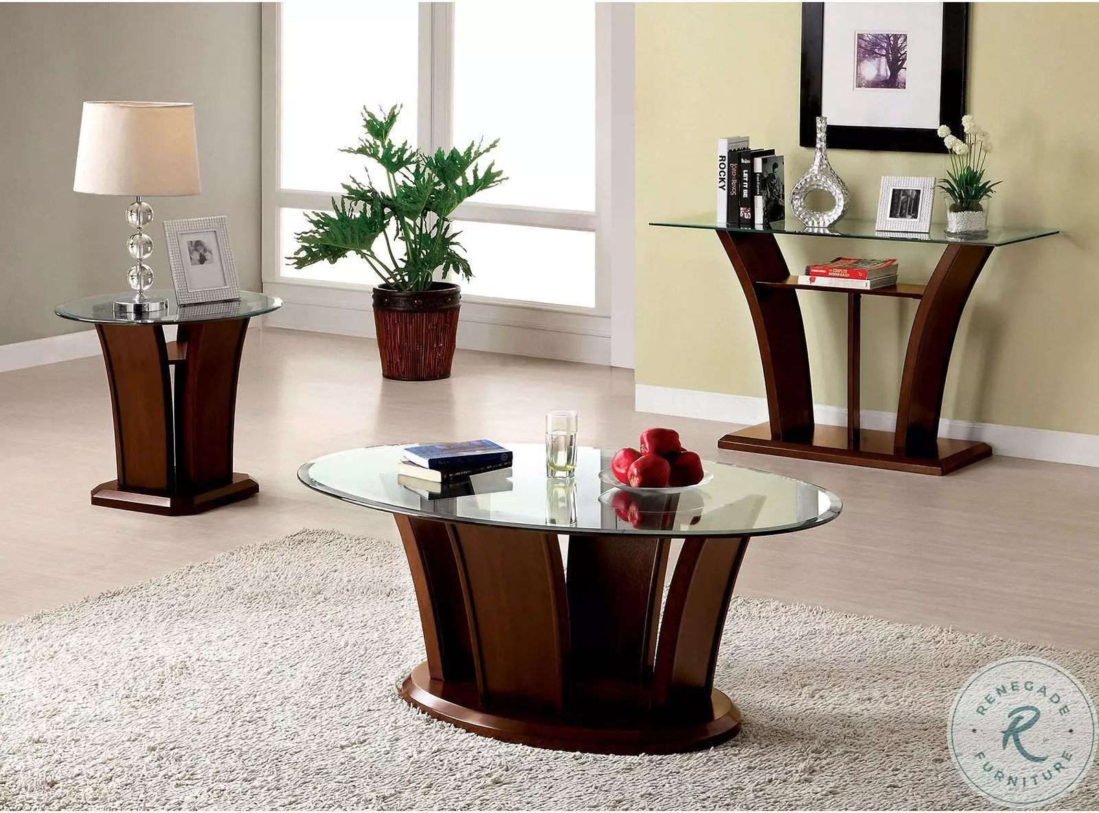 Manhattan Brown Cherry Sofa Table From Furniture of America