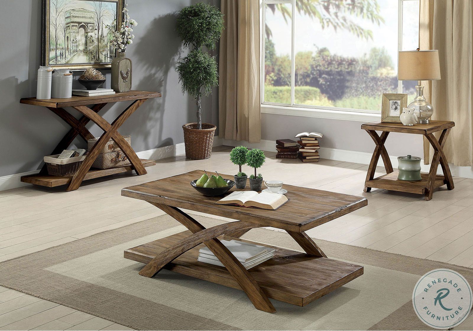 Bryanna Antique Light Oak Sofa Table from Furniture of America