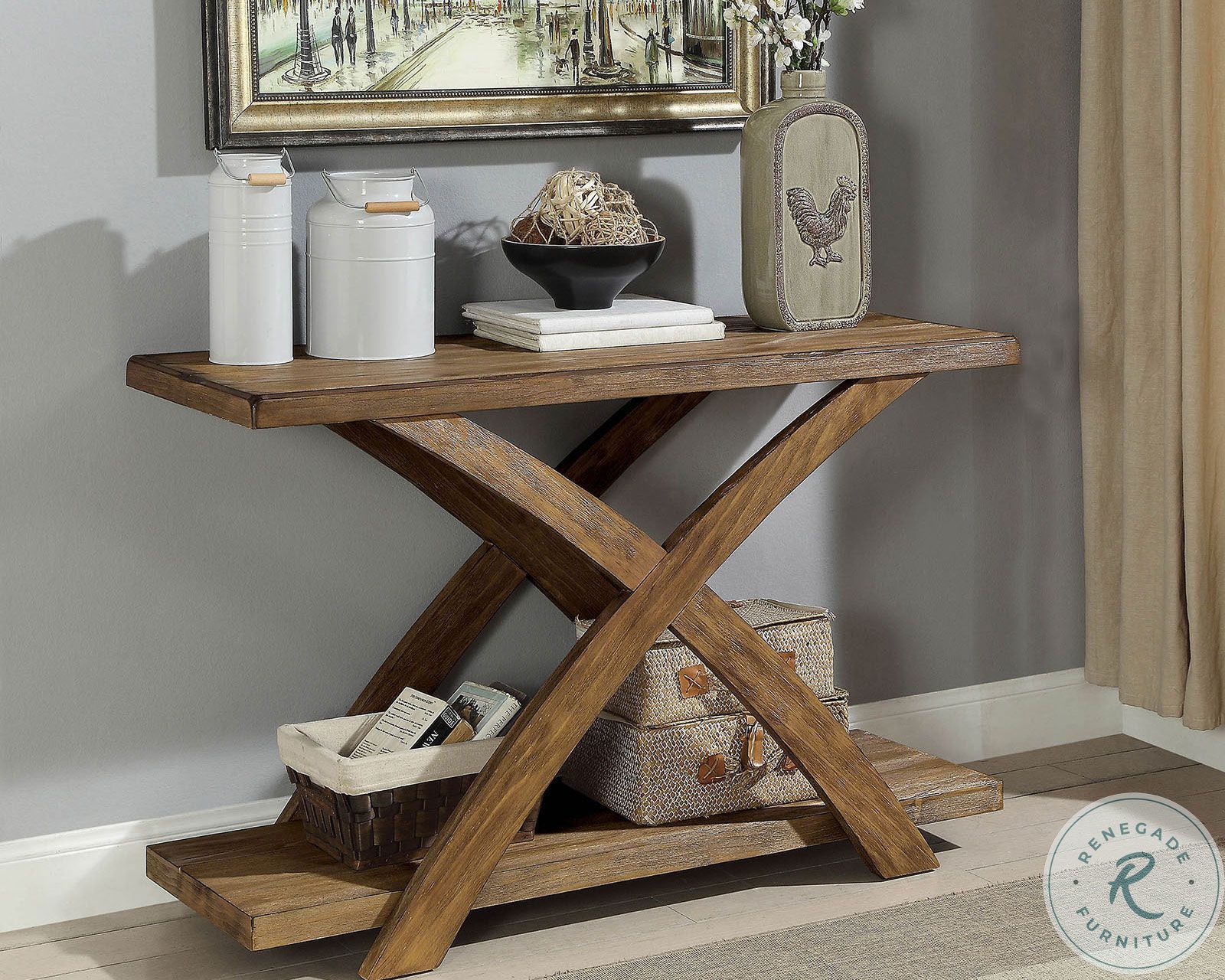 Bryanna Antique Light Oak Sofa Table from Furniture of America