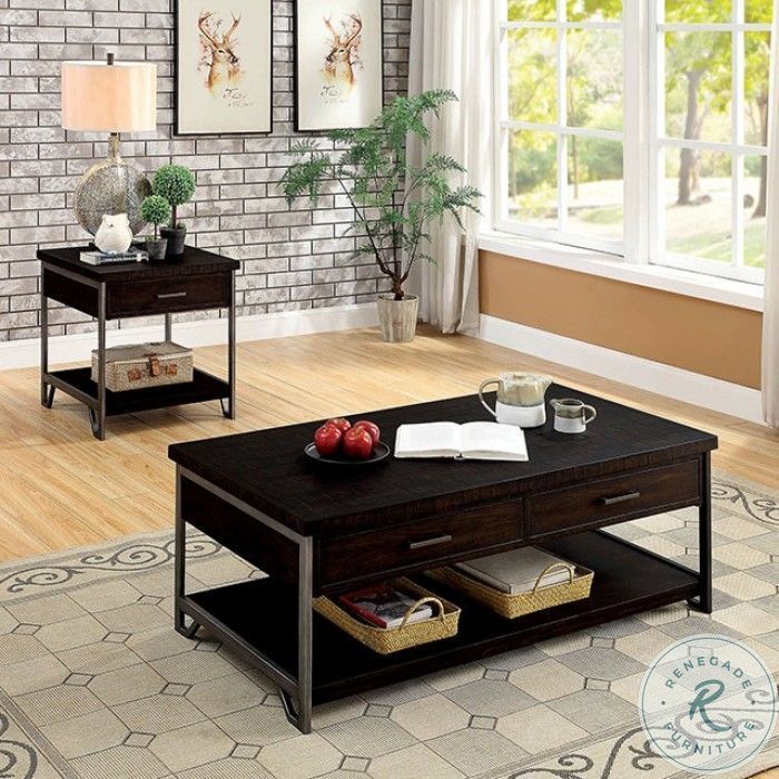 Wasta Dark Oak End Table from Furniture of America Coleman Furniture