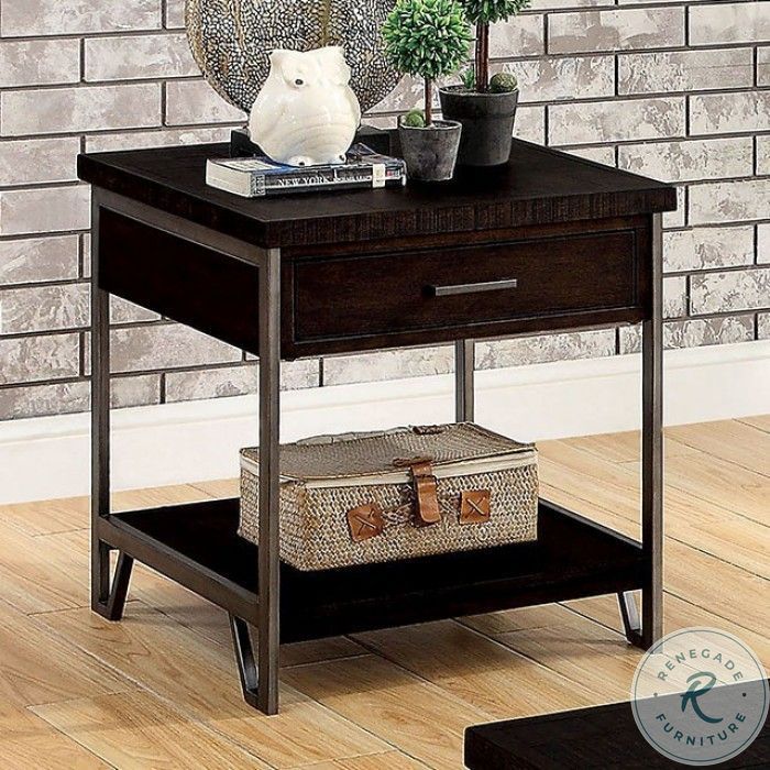 Wasta Dark Oak End Table from Furniture of America Coleman Furniture