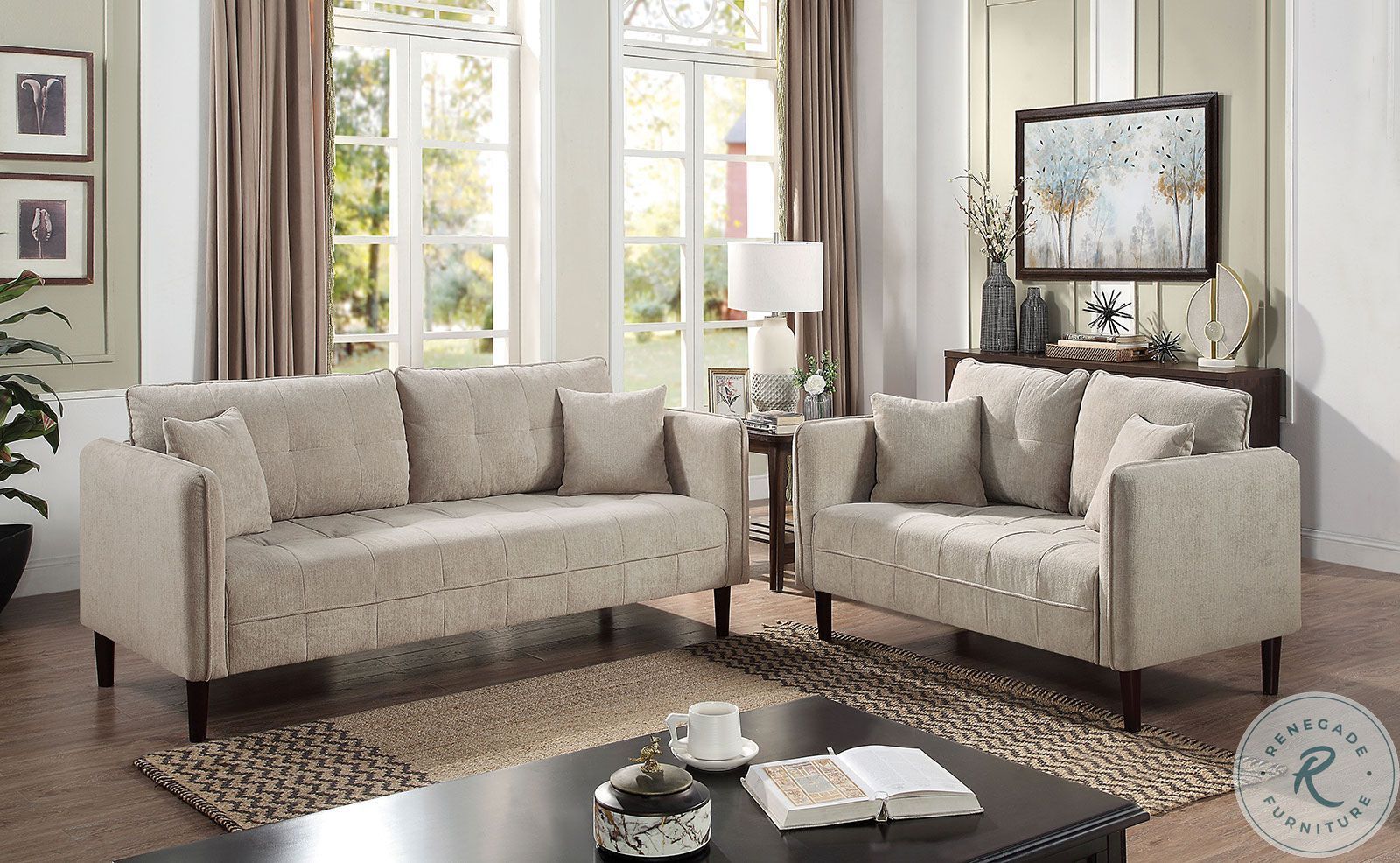 Lynda Light Gray Loveseat From Furniture of America Coleman Furniture