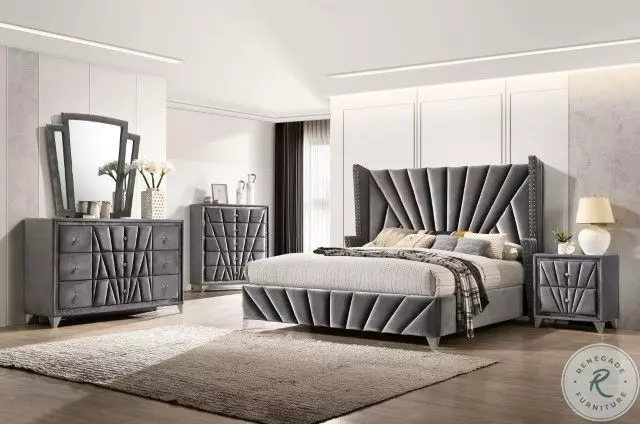 dresser to match grey upholstered bed Will an upholstered bed frame match this dresser set?