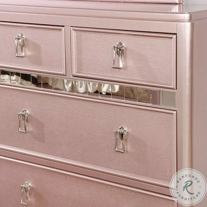 Furniture of America Avior Rose Gold Dresser