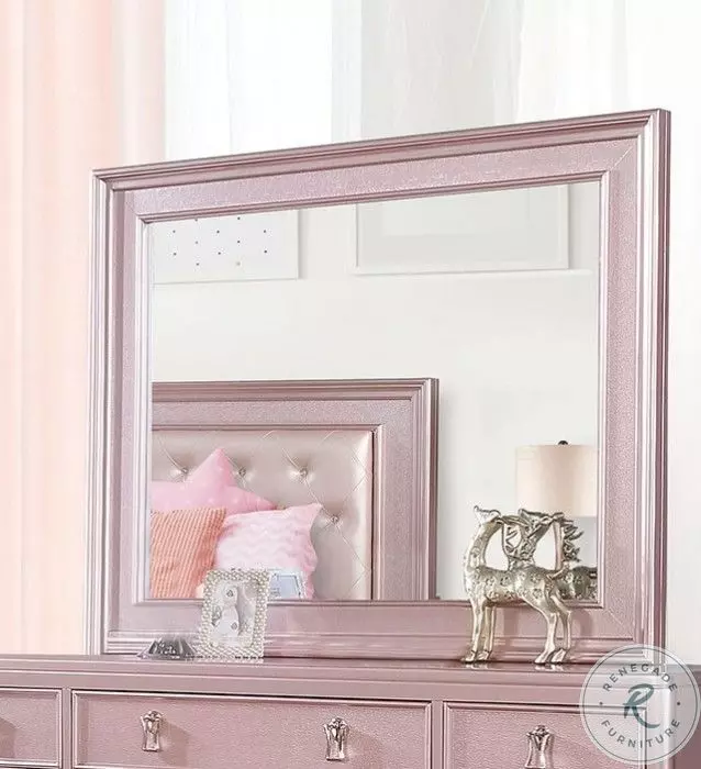 Ariston Rose Gold Upholstered Panel Bedroom Set From Home Gallery