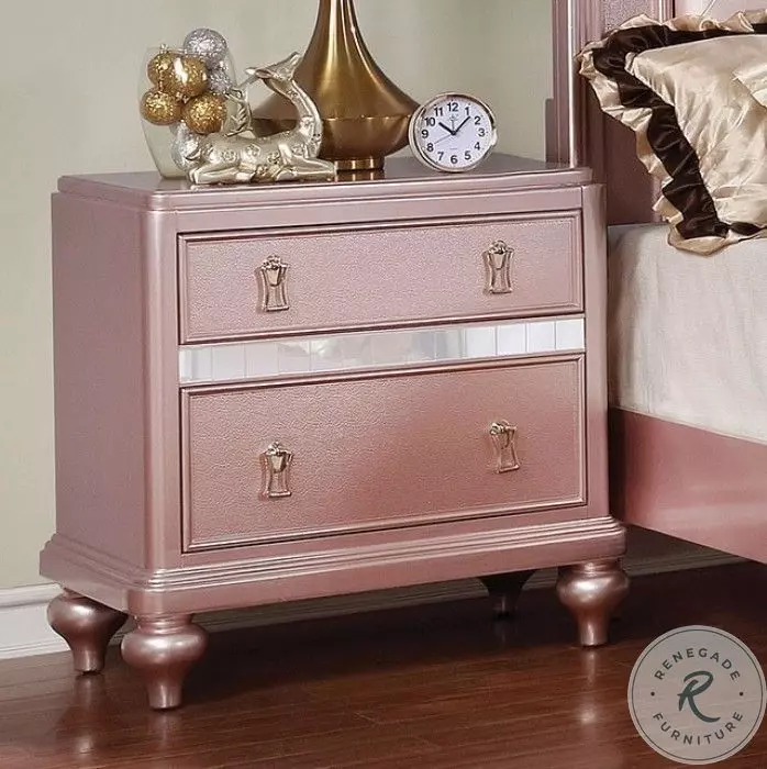 Ariston Rose Gold Nightstand From Home Gallery Stores | Home