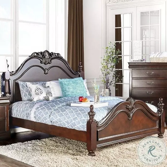 Mandura Cherry Poster Bedroom Set from Furniture of America