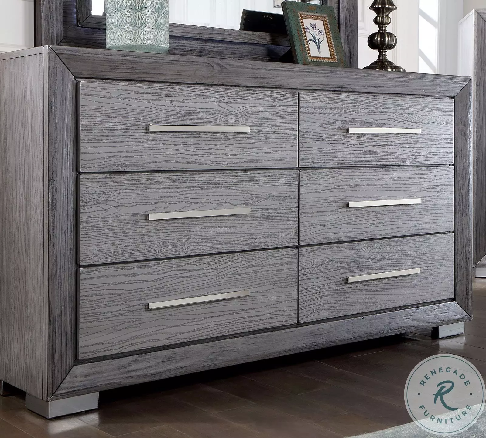 Raiden Brushed Gray Dresser From Furniture of America | Coleman