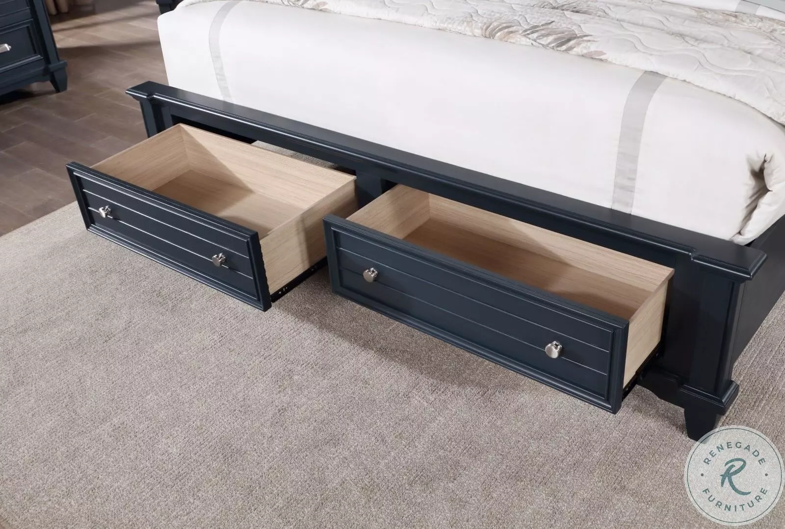 Manzanillo Slate Blue King Storage Platform Bed From Furniture of