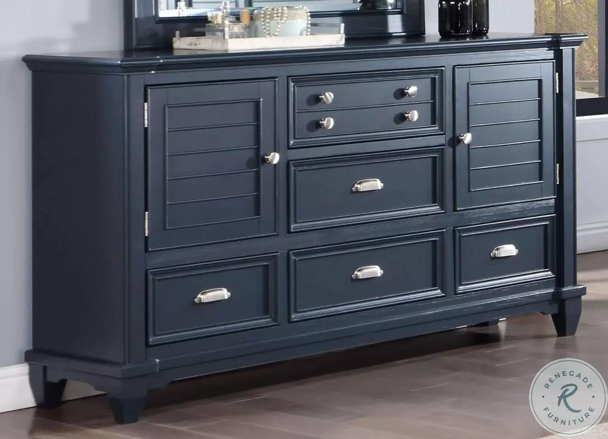 Manzanillo Slate Blue Dresser From Furniture of America | Coleman