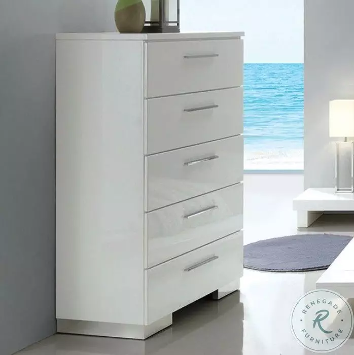 Christie High Gloss White Chest from Furniture of America