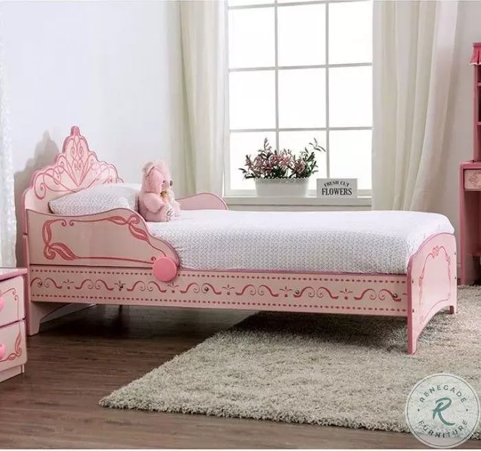 Julianna Dark and Light Pink Youth Panel Bedroom Set from