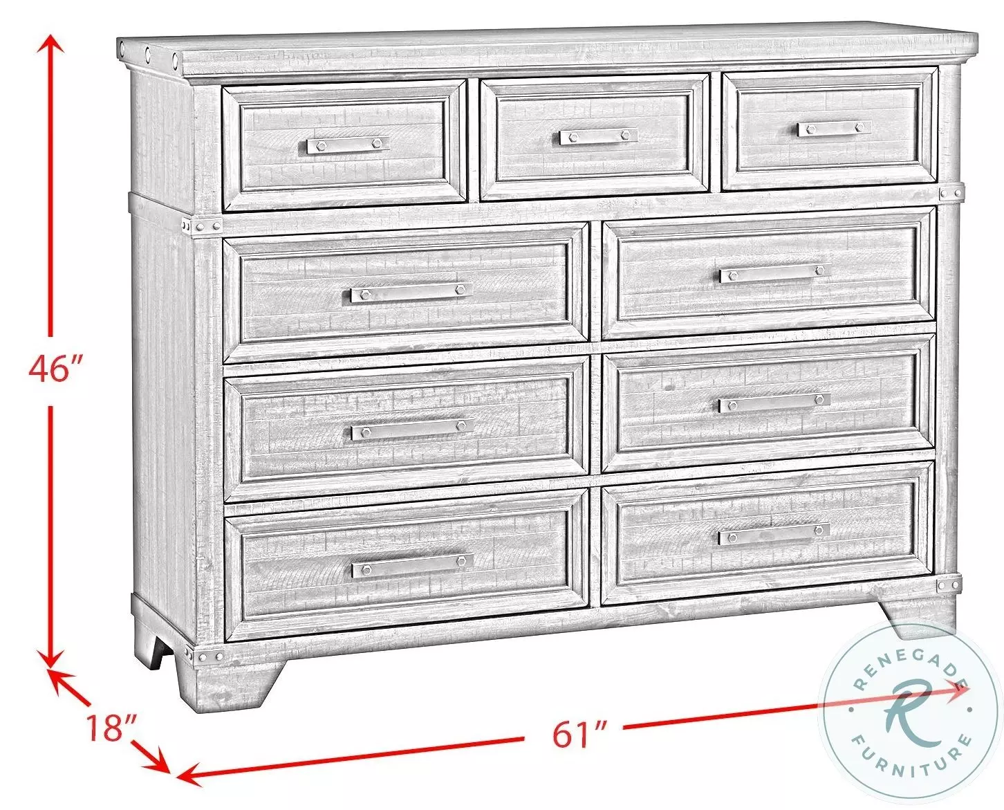 Canyon Ridge Charcoal 9 Drawer Dresser