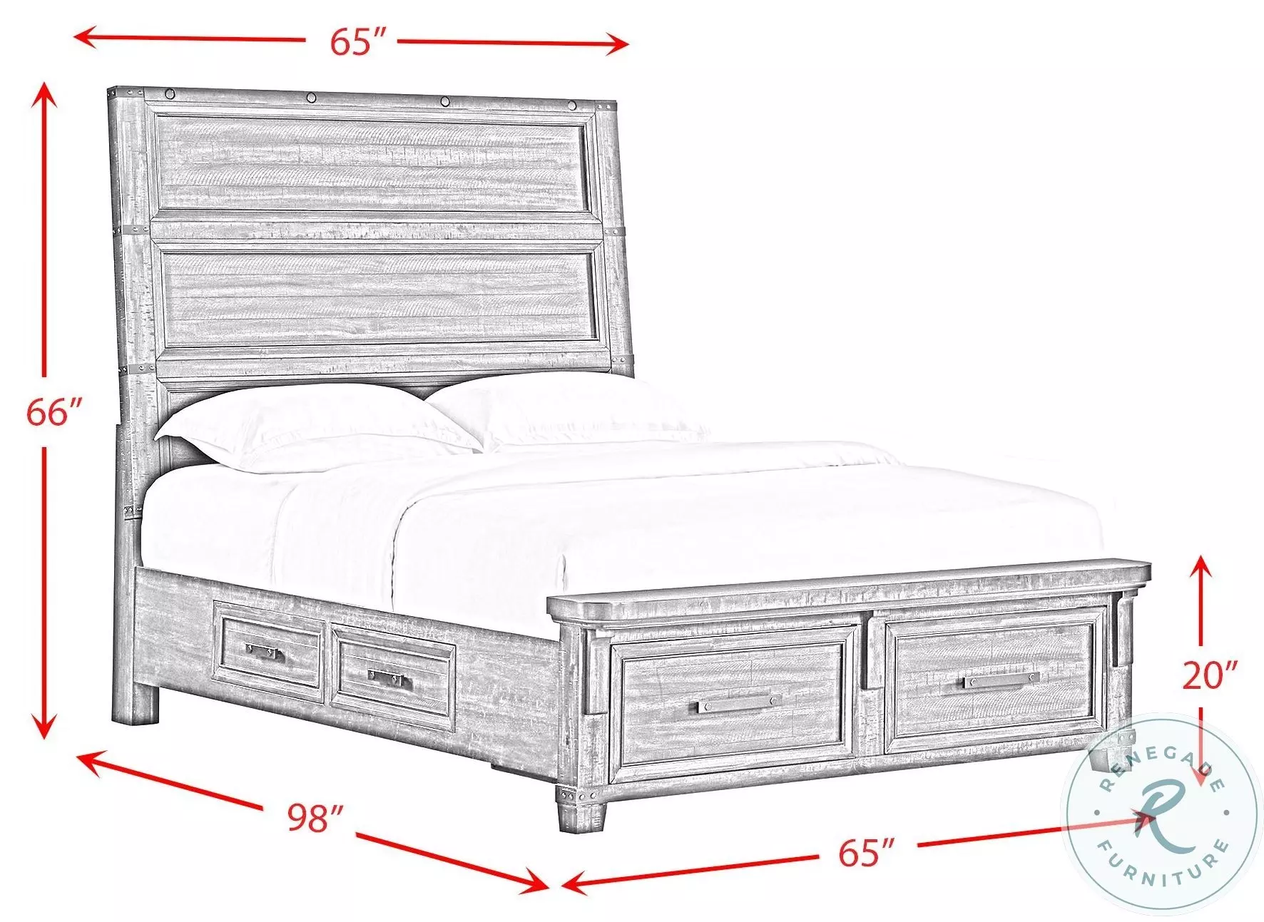 Canyon Ridge Charcoal Queen Storage Panel Bed