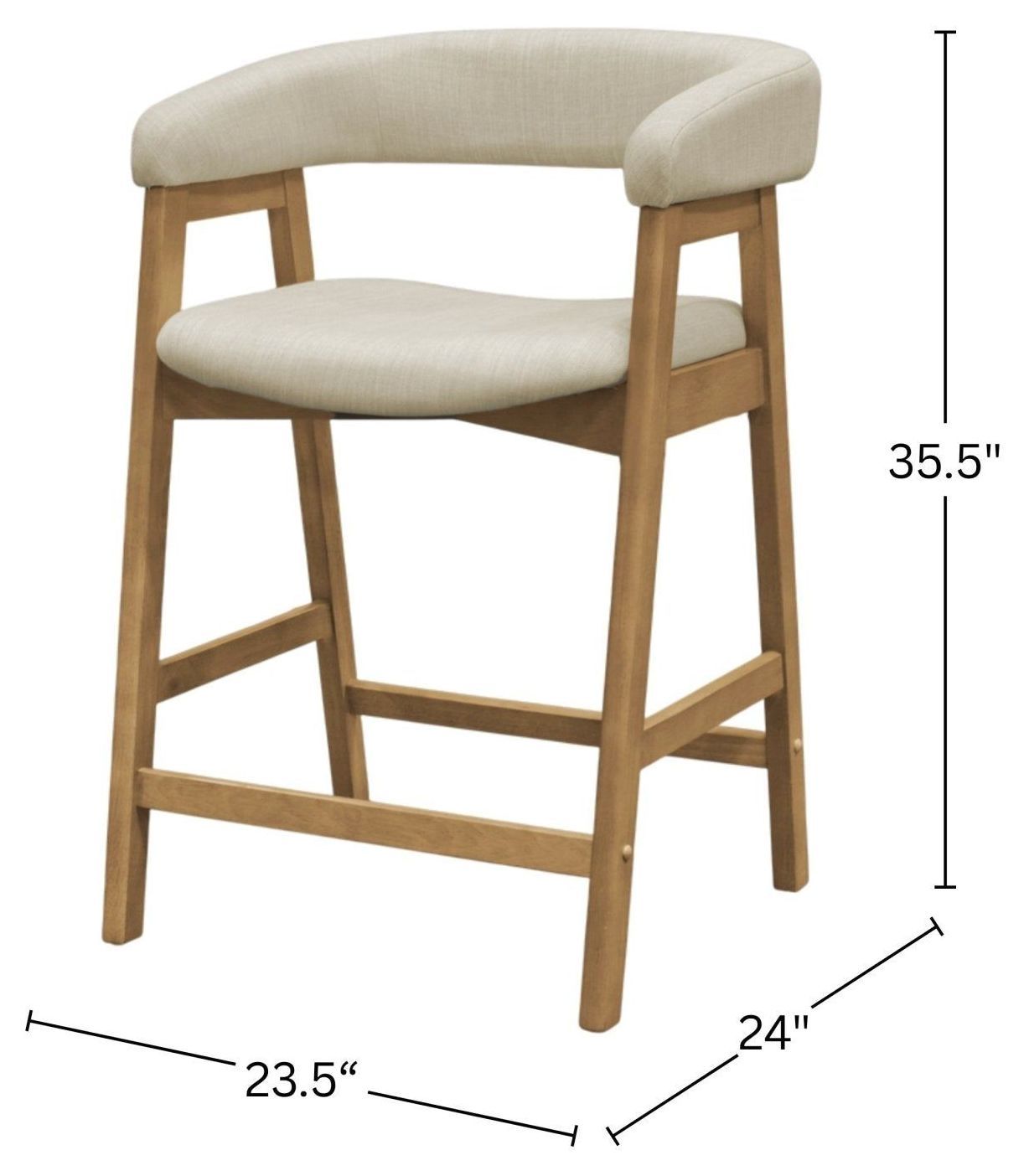 Cove Natural Upholstered Counter Height Chair Set of 2