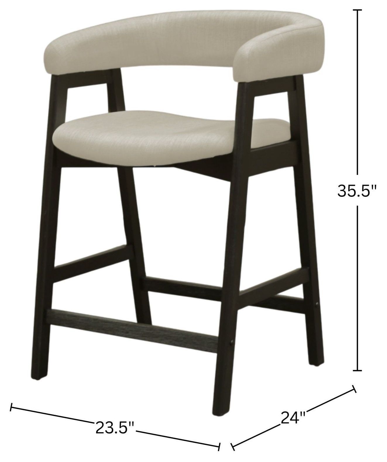 Cove Vintage Black Upholstered Counter Height Chair Set of 2