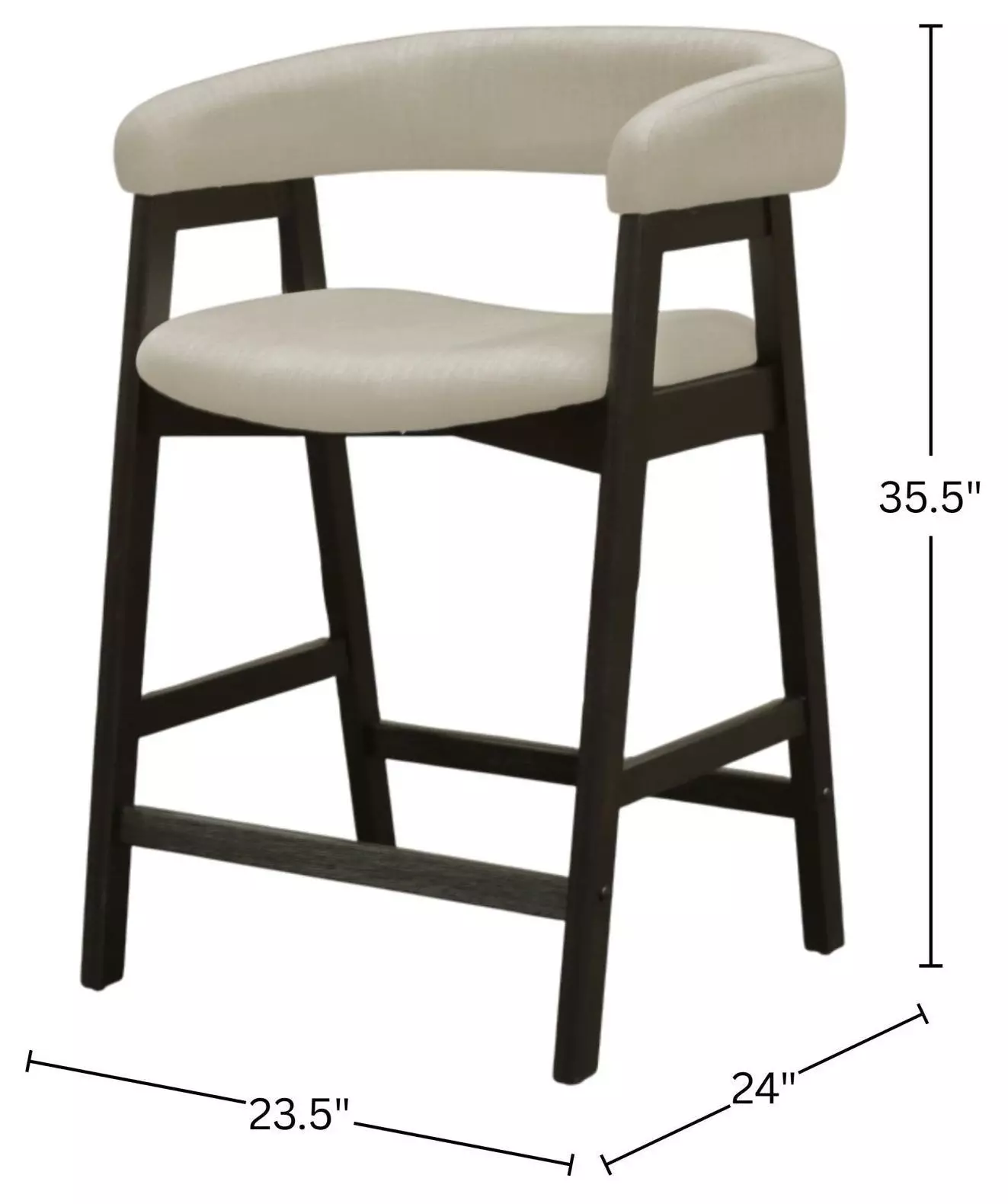 Cove Vintage Black Upholstered Counter Height Chair Set of 2
