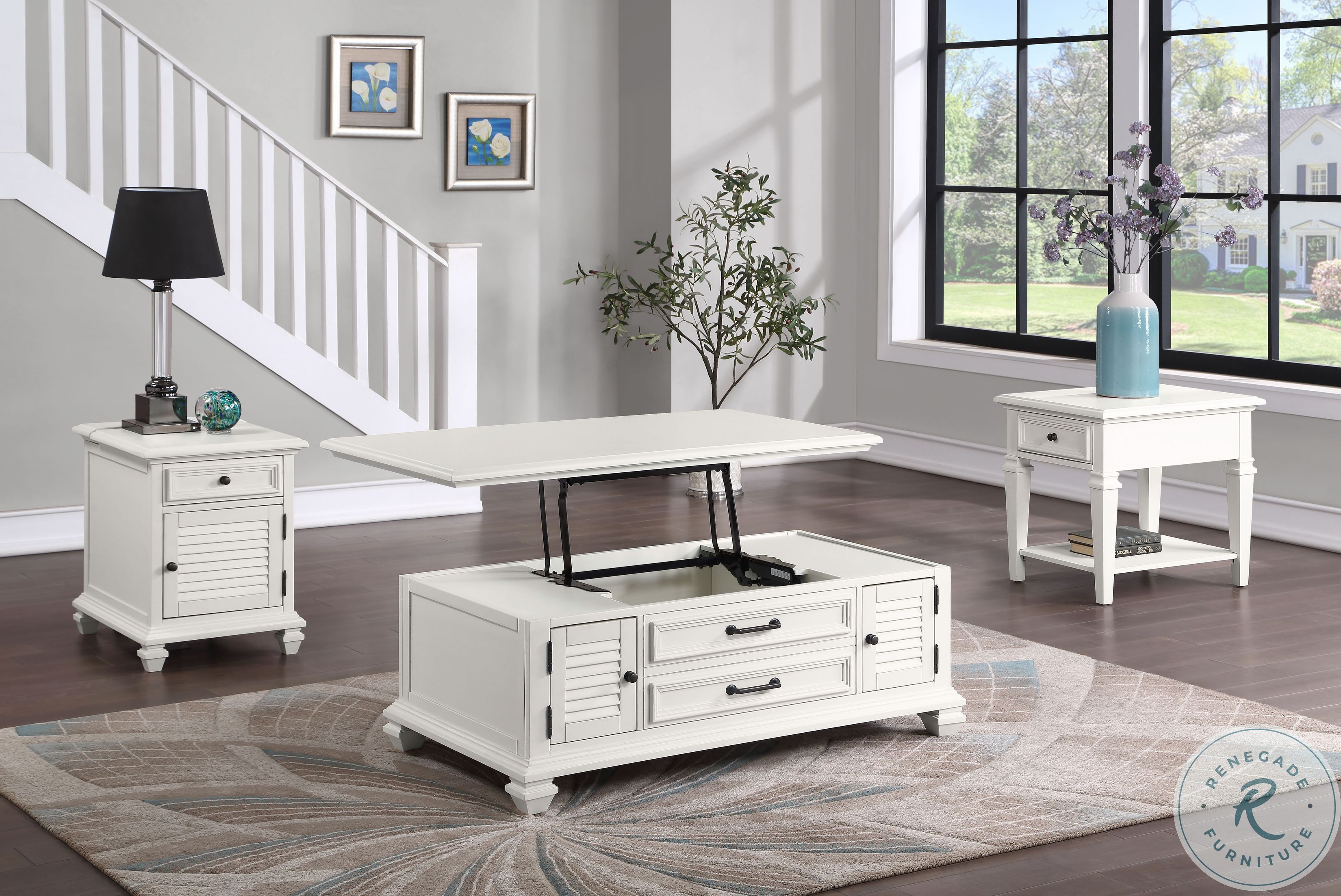 Charlestown Soft White Lift Top Coffee Table From Steve Silver ...